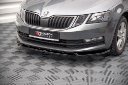 Cup Spoilerlippe Front Ansatz V.1 passend für Skoda Octavia Mk3 Facelift schwarz Hochglanz