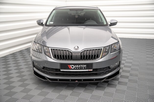 Cup Spoilerlippe Front Ansatz V.2 für Skoda Octavia Mk3 FL schwarz Hochglanz