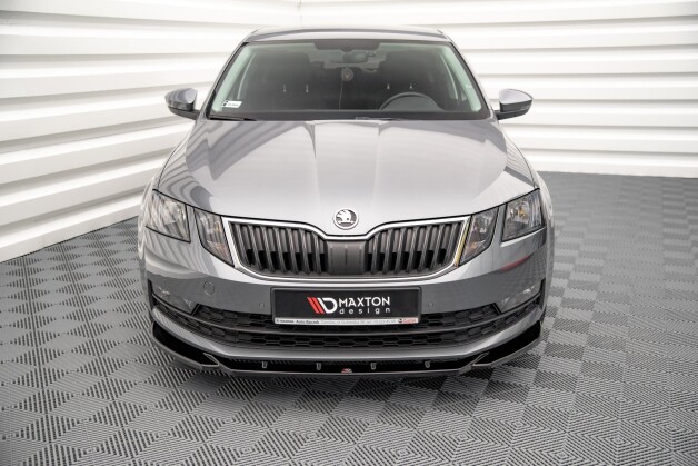 Cup Spoilerlippe Front Ansatz V.2 passend für Skoda Octavia Mk3 Facelift schwarz Hochglanz