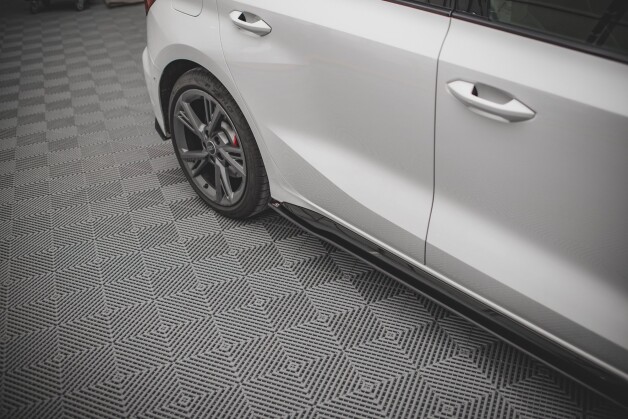 Street Pro Seitenschweller Ansatz Cup Leisten passend für Audi S3 / A3 S-Line 8Y SCHWARZ