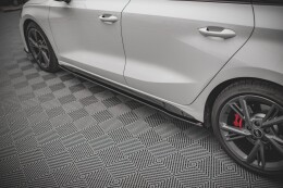Street Pro Seitenschweller Ansatz Cup Leisten für Audi S3 / A3 S-Line 8Y SCHWARZ