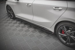 Street Pro Seitenschweller Ansatz Cup Leisten passend für Audi S3 / A3 S-Line 8Y SCHWARZ