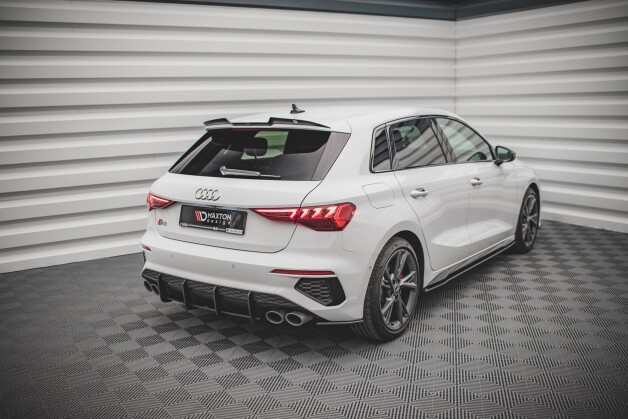 Heck Spoiler Aufsatz Abrisskante V.1 passend für Audi RS3 / S3 / A3 S-Line Sportback 8Y schwarz Hochglanz