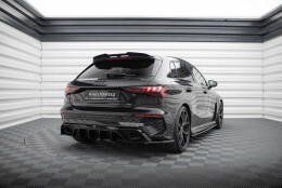 Heck Spoiler Aufsatz Abrisskante V.2 für Audi RS3 / S3 / A3 S-Line Sportback 8Y / 8Y Facelift schwarz Hochglanz