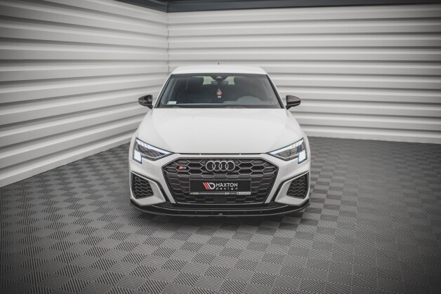 Cup Spoilerlippe Front Ansatz V.1 passend für Audi S3 / A3 S-Line 8Y schwarz Hochglanz
