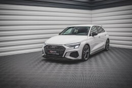 Cup Spoilerlippe Front Ansatz V.1 passend für Audi S3 / A3 S-Line 8Y schwarz Hochglanz