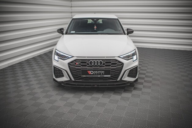 Cup Spoilerlippe Front Ansatz V.2 passend für Audi S3 / A3 S-Line 8Y schwarz Hochglanz