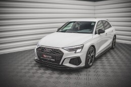Street+ Spoilerlippe Front Ansatz V.2 passend für Audi S3 / A3 S-Line 8Y schwarz Hochglanz