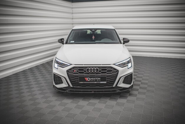 Cup Spoilerlippe Front Ansatz V.3 passend für Audi S3 / A3 S-Line 8Y schwarz Hochglanz