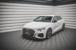 Cup Spoilerlippe Front Ansatz V.3 für Audi S3 / A3 S-Line 8Y schwarz Hochglanz