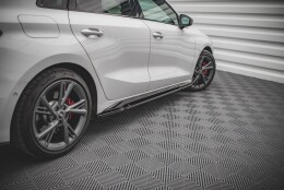 Seitenschweller Ansatz Cup Leisten für V.1 für Audi S3 / A3 S-Line Sportback / Limousine 8Y / 8Y Facelift schwarz Hochglanz