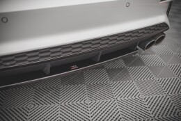 Mittlerer Cup Diffusor Heck Ansatz passend für Audi S3 Sportback 8Y schwarz Hochglanz