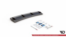 Mittlerer Cup Diffusor Heck Ansatz passend für Audi S3 Sportback 8Y schwarz Hochglanz