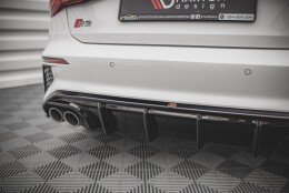 Heck Ansatz Diffusor passend für Audi S3 Sportback 8Y schwarz Hochglanz