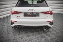 Heck Ansatz Diffusor passend für Audi S3 Sportback 8Y schwarz Hochglanz