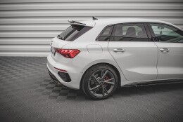 Heck Ansatz Flaps Diffusor V.1 passend für Audi S3 Sportback 8Y schwarz Hochglanz