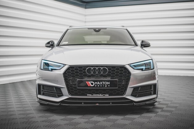 Cup Spoilerlippe Front Ansatz V.3 passend für Audi S4 / A4 S-Line B9 schwarz Hochglanz