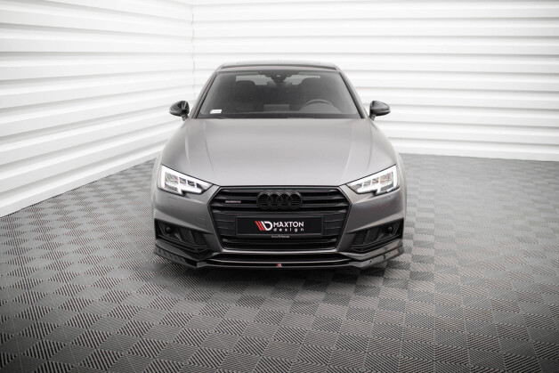 Street+ Spoilerlippe Front Ansatz V.4 passend für Audi S4 / A4 S-Line B9 schwarz Hochglanz