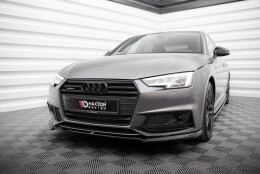 Street+ Spoilerlippe Front Ansatz V.4 passend für Audi S4 / A4 S-Line B9 schwarz Hochglanz