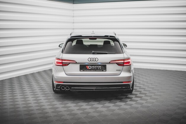 Heck Ansatz Flaps Diffusor V.2 passend für Audi A4 S-Line B9 schwarz Hochglanz