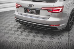 Heck Ansatz Flaps Diffusor V.2 passend für Audi A4 S-Line B9 schwarz Hochglanz
