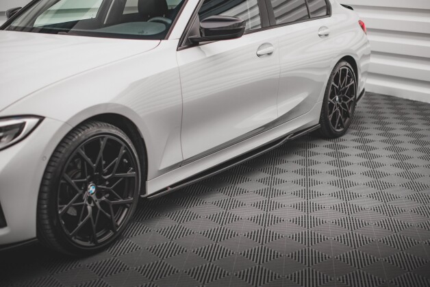 Seitenschweller Ansatz Cup Leisten passend für BMW 3er G20 / G21 schwarz Hochglanz