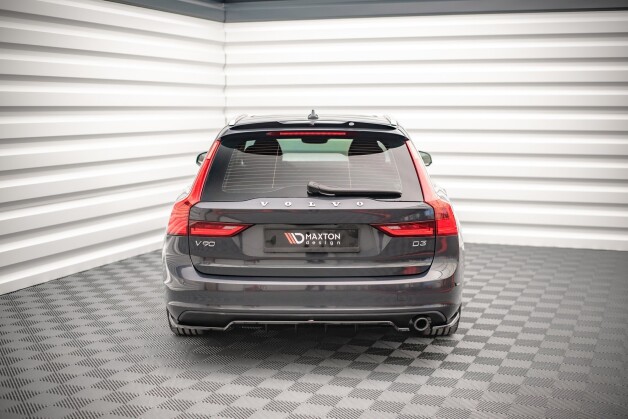 Heck Spoiler Aufsatz Abrisskante passend für Volvo V90 Mk2 schwarz Hochglanz