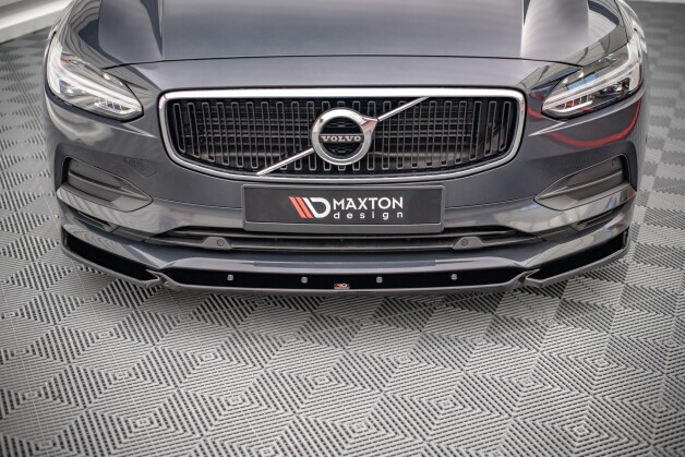 Cup Spoilerlippe Front Ansatz V.1 passend für Volvo V90 Mk2 schwarz Hochglanz