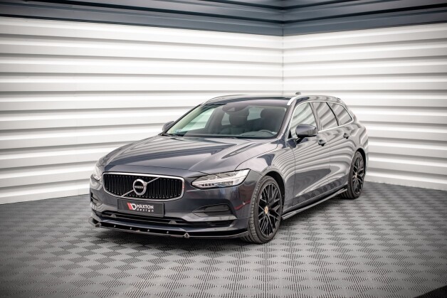 Cup Spoilerlippe Front Ansatz V.2 passend für Volvo V90 Mk2 schwarz Hochglanz