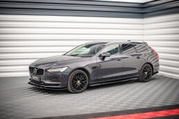 Seitenschweller Ansatz Cup Leisten passend für Volvo V90 Mk2 schwarz Hochglanz