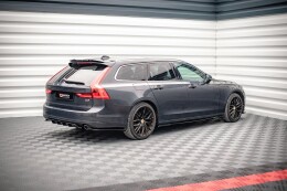 Mittlerer Cup Diffusor Heck Ansatz DTM Look für Volvo V90 Mk2 schwarz Hochglanz