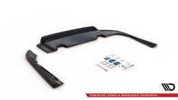 Mittlerer Cup Diffusor Heck Ansatz V.1 passend für Volvo V90 Mk2 schwarz Hochglanz