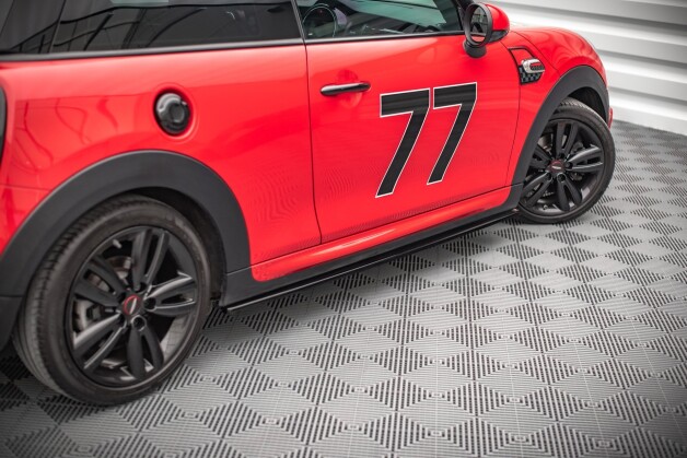 Seitenschweller Ansatz Cup Leisten passend für Mini Cooper S John Cooper Works F56 schwarz Hochglanz