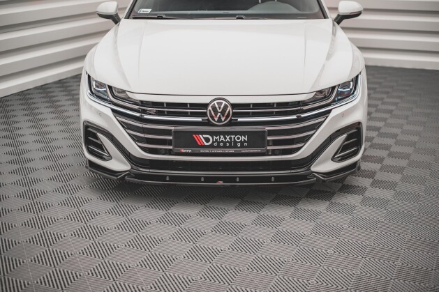 Cup Spoilerlippe Front Ansatz V.1 für VW Arteon R-Line FL schwarz Hochglanz