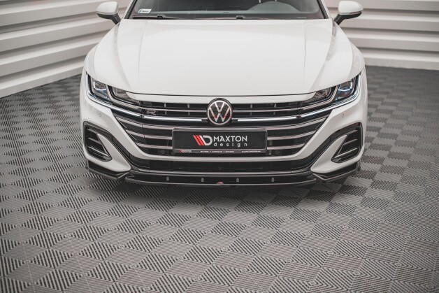Cup Spoilerlippe Front Ansatz V.1 passend für VW Arteon R-Line Facelift schwarz Hochglanz