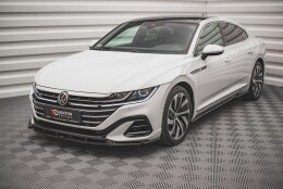 Cup Spoilerlippe Front Ansatz V.1 für VW Arteon R-Line Limousine / Shooting Brake Mk1 Facelift schwarz Hochglanz