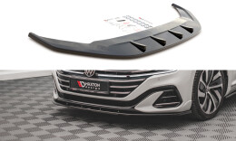 Cup Spoilerlippe Front Ansatz V.2 für VW Arteon R-Line Limousine / Shooting Brake Mk1 Facelift schwarz Hochglanz