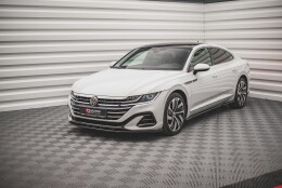 Cup Spoilerlippe Front Ansatz V.2 für VW Arteon R-Line Limousine / Shooting Brake Mk1 Facelift schwarz Hochglanz