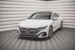Street+ Spoilerlippe Front Ansatz V.3 passend für VW Arteon R-Line Limousine / Shooting Brake Mk1 FL schwarz Hochglanz