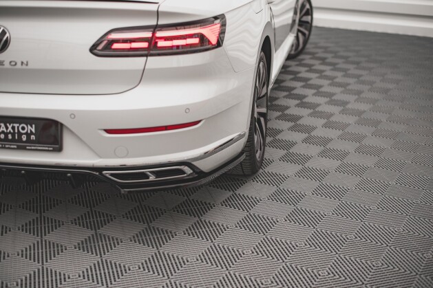 Heck Ansatz Flaps Diffusor für VW Arteon R-Line Facelift schwarz matt