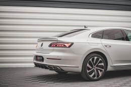 Heck Ansatz Flaps Diffusor passend für VW Arteon R-Line Facelift schwarz Hochglanz