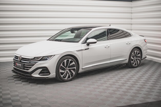 Street+ Seitenschweller Leisten passend für VW Arteon R/ R-Line Limousine / Shooting Brake Mk1 FL schwarz Hochglanz