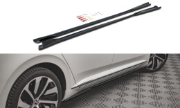 Seitenschweller Ansatz Cup Leisten für VW Arteon R-Line Facelift schwarz Hochglanz