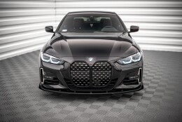 Street Pro Cup Spoilerlippe Front Ansatz passend für BMW 4er M-Paket G22 SCHWARZ+ HOCHGLANZ FLAPS
