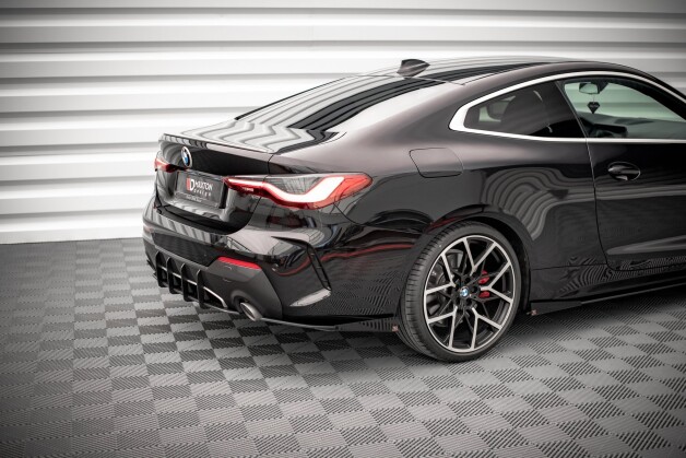 Street Pro Heck Ansatz Flaps Diffusor passend für BMW 4er M-Paket G22 SCHWARZ+ HOCHGLANZ FLAPS