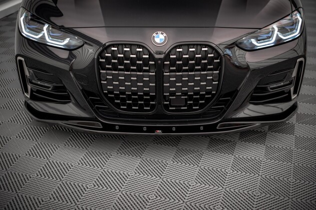 Cup Spoilerlippe Front Ansatz V.1 passend für BMW 4er M-Paket / M440i G22 / G23 / G22 Facelift / G23 Facelift schwarz Hochglanz