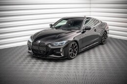 Cup Spoilerlippe Front Ansatz V.1 für BMW 4er M-Paket / M440i G22 / G23 / G22 FL / G23 FL schwarz Hochglanz