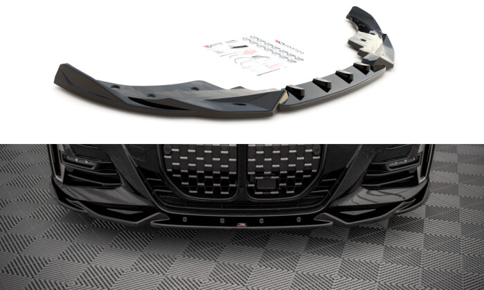 Cup Spoilerlippe Front Ansatz V.2 für BMW 4er M-Paket G22 schwarz