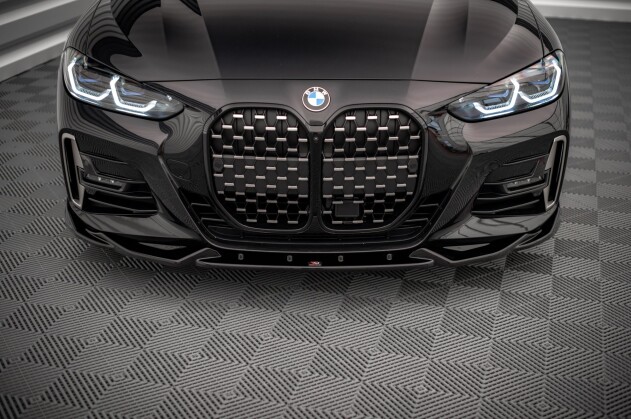 Cup Spoilerlippe Front Ansatz V.2 für BMW 4er M-Paket / M440i G22 / G23 / G22 FL / G23 FL schwarz Hochglanz