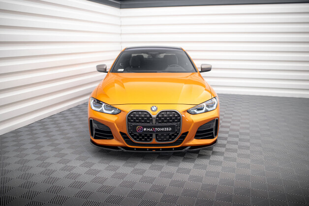 Cup Spoilerlippe Front Ansatz V.4 passend für BMW 4er M-Paket / M440i G22 / G23 / G22 Facelift / G23 Facelift schwarz Hochglanz